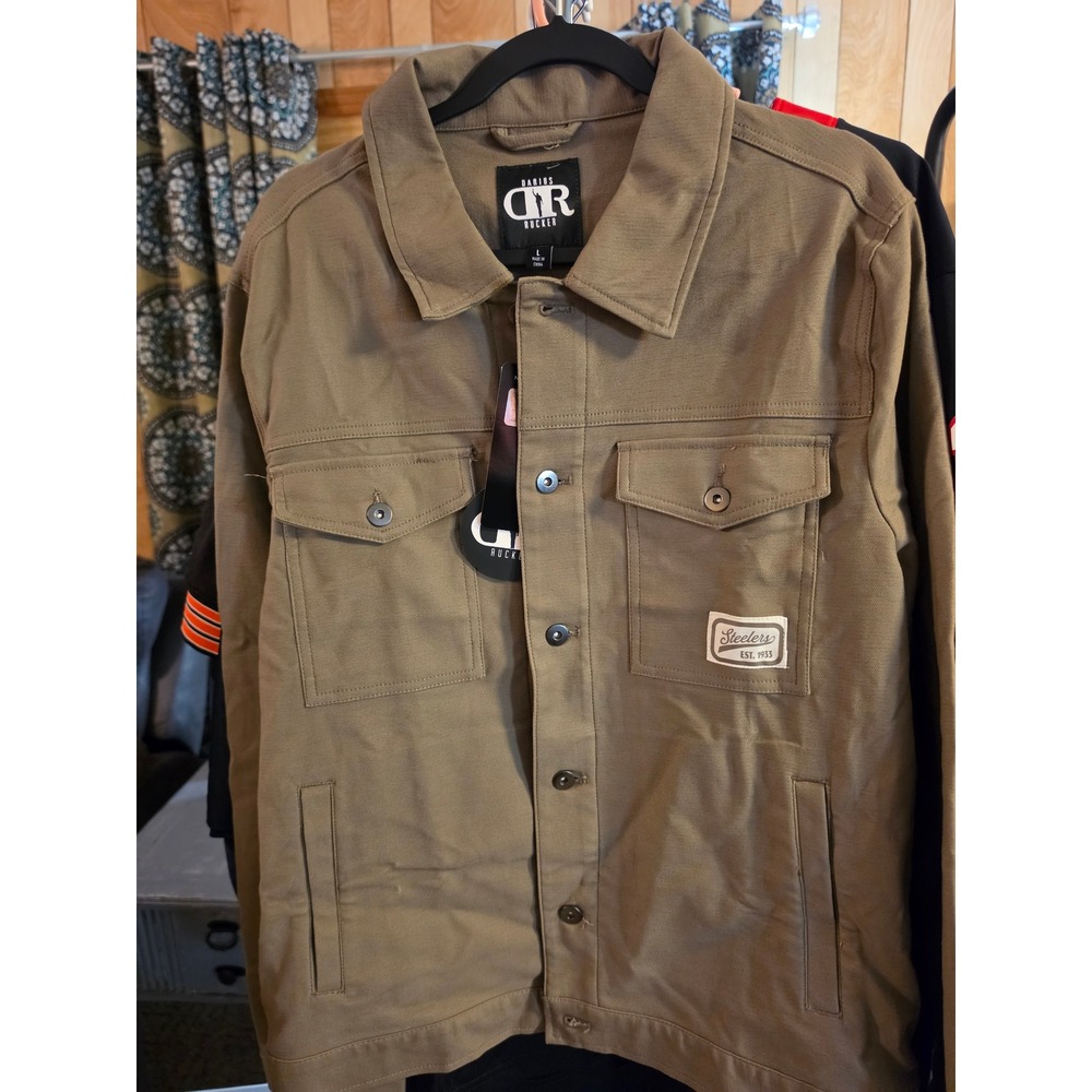Darius Rucker Pittsburgh Steelers Canvas Trucker Jacket Mens Large Brown DR135J - Picture 4 of 5
